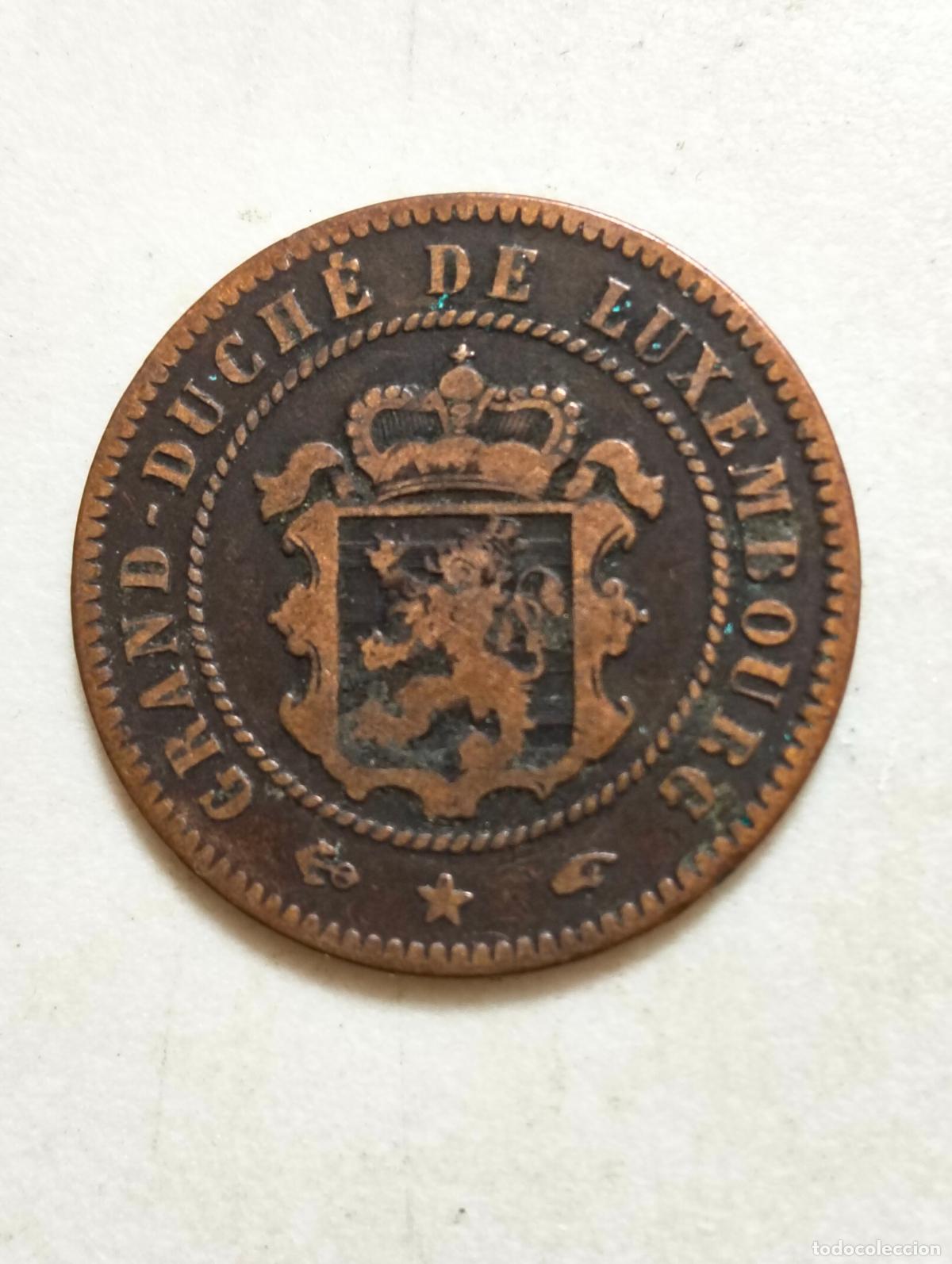 Monedas antiguas de Europa: MONEDA DE BRONCE 5 CENTIME, A&Ntilde;O 1855, GUILLERMO III, GRAN DUCADO DE LUXEMBURGO