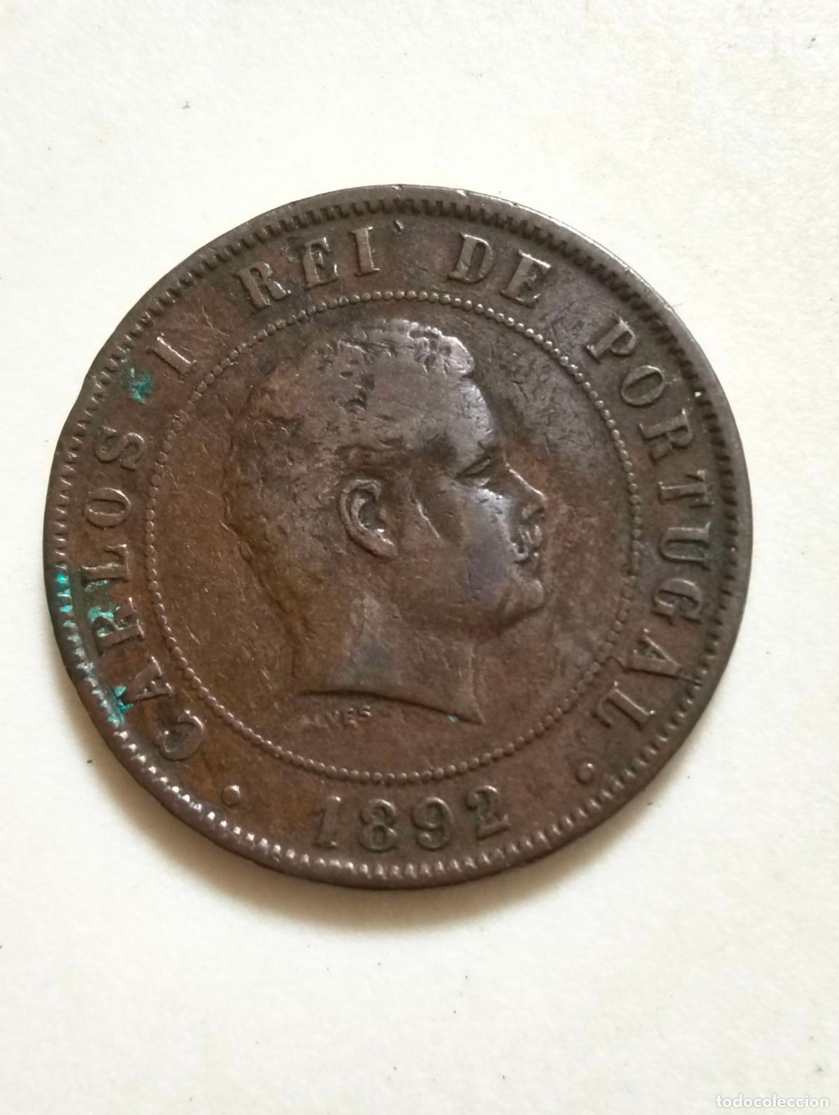 Monedas antiguas de Europa: MONEDA DE BRONCE 20 REIS, 1892, CARLOSI REI DE PORTUGAL