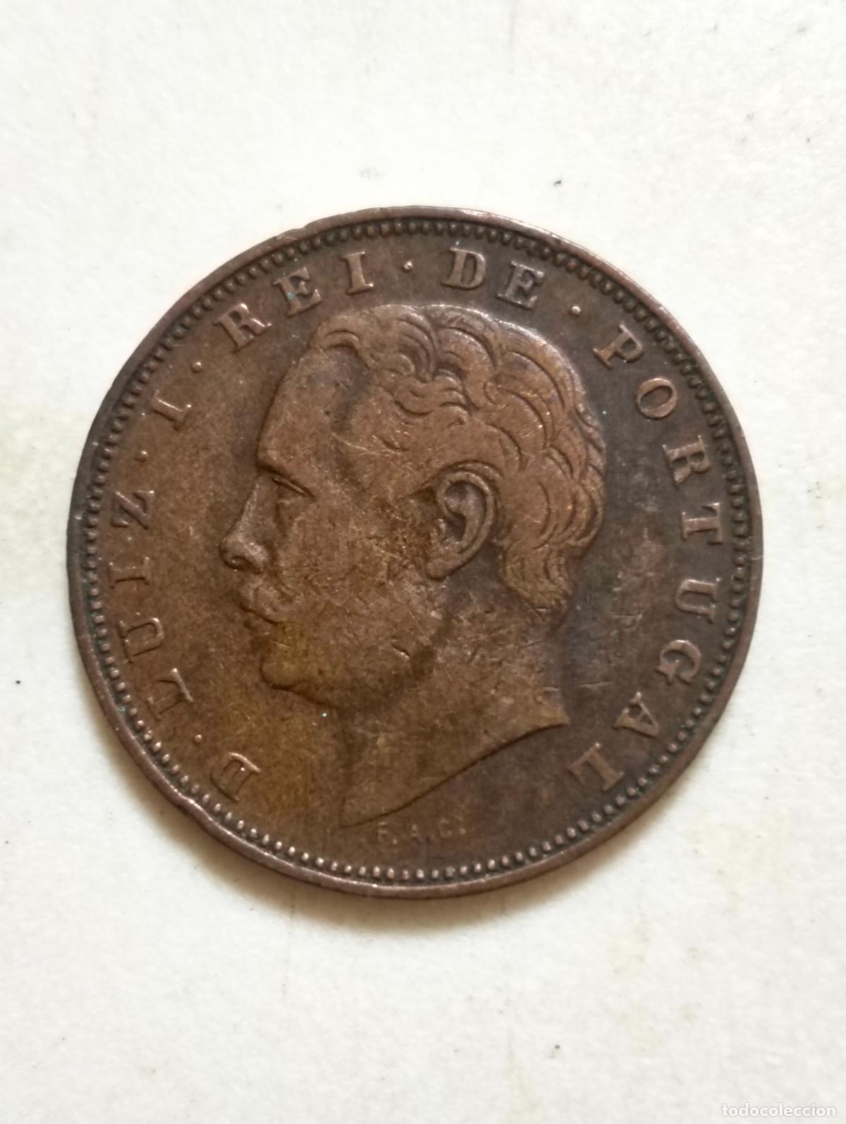 Monedas antiguas de Europa: MONEDA DE BRONCE X REIS, 1883, LUIZ I REI DE PORTUGAL