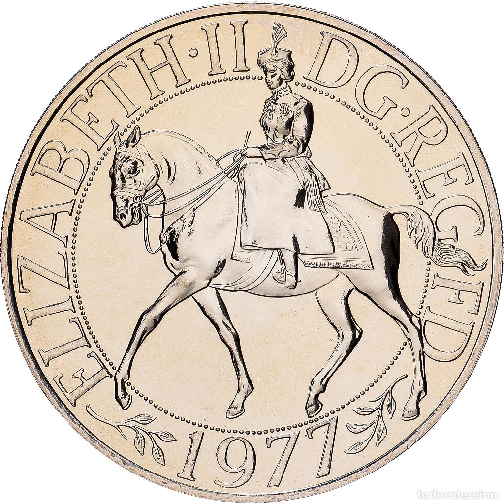 Monedas antiguas de Europa: [#1552196] Gran Breta&ntilde;a, Elizabeth II, 25 New Pence, 1977, BU, Cobre - n&iacute;quel, FDC
