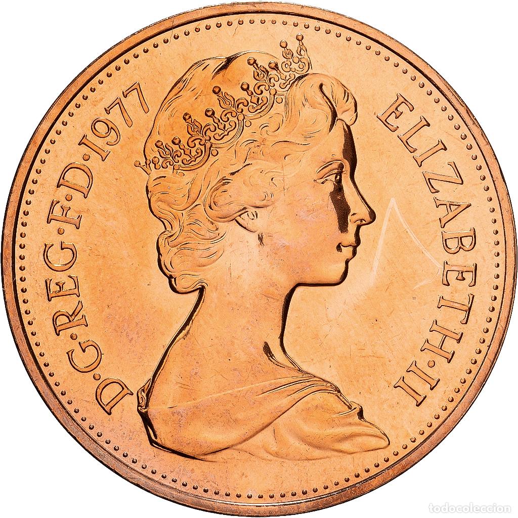 Monedas antiguas de Europa: [#1552200] Gran Breta&ntilde;a, Elizabeth II, 2 New Pence, 1977, BU, Bronce, FDC, KM:916