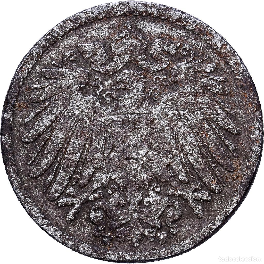 Monedas antiguas de Europa: [#1552218] ALEMANIA - IMPERIO, 5 Pfennig, 1916, Stuttgart, Hierro, BC+, KM:19