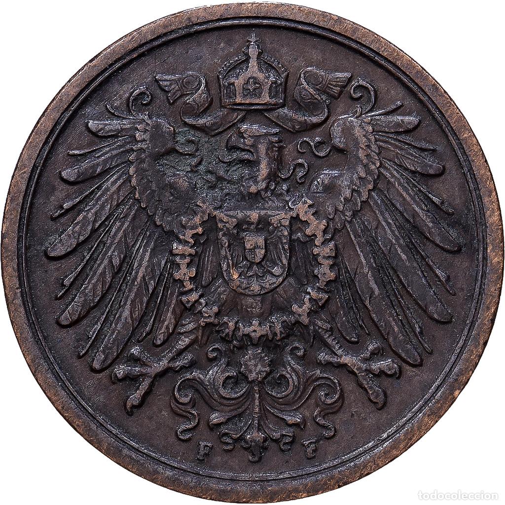 Monedas antiguas de Europa: [#1552222] ALEMANIA - IMPERIO, Wilhelm II, 2 Pfennig, 1910, Stuttgart, Cobre, MBC, KM:16