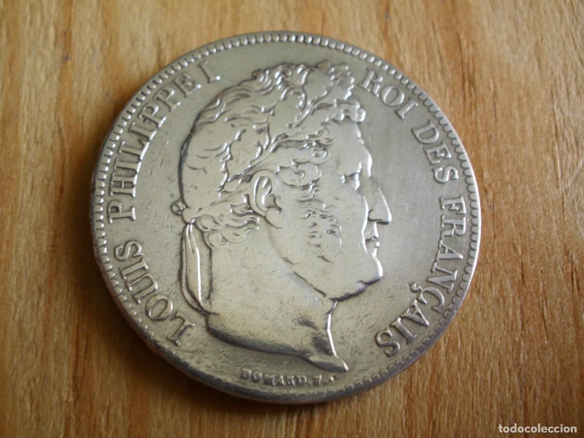 Monedas antiguas de Europa: Moneda de 5 Francs Plata Luis Felipe I (1836) &ndash; Ceca de Par&iacute;s &ndash; Grabado Domard &ndash; Estado Regular