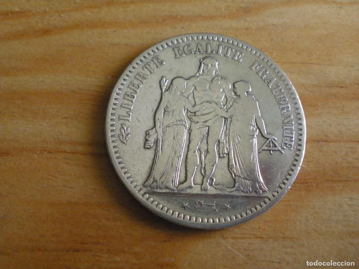 Monedas antiguas de Europa: FRANCIA 5 FRANCOS HERCULE 1849 A PLATA LEY 900 SEGUNDA REP&Uacute;BLICA KM756 DUPR&Eacute; MBC
