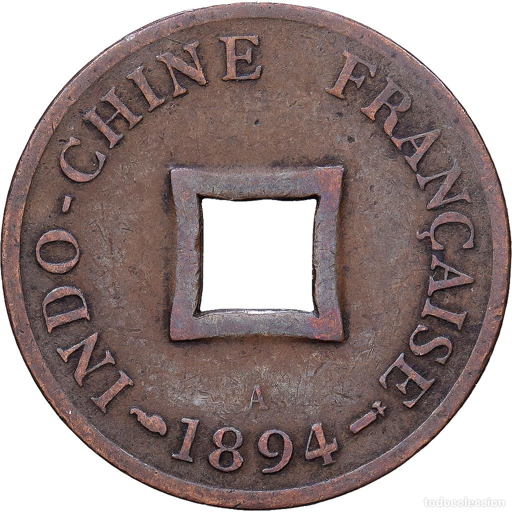Monedas antiguas de Europa: [#1552228] Indochina Francesa, 2 Sapeque, 1894, Paris, Bronce, MBC, Lecompte:10, KM:6