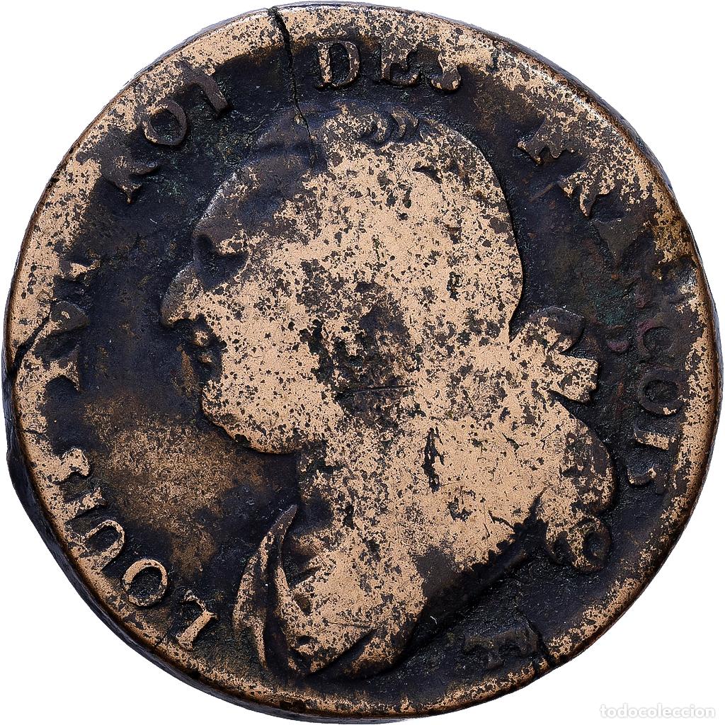 Monedas antiguas de Europa: [#1552231] Francia, Constitution, 12 deniers fran&ccedil;ois, 1792, Pau, Bronce, BC