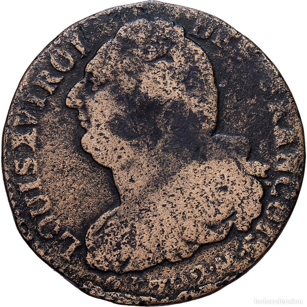 Monedas antiguas de Europa: [#1552232] Francia, Constitution, 2 sols fran&ccedil;ois, 1792, Metz, Bronce, BC+