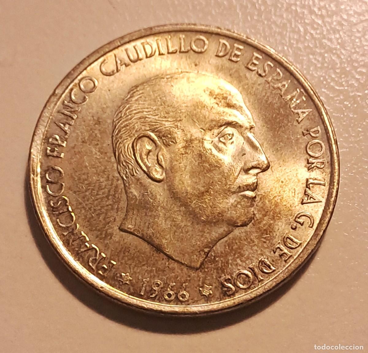 Monedas antiguas de Europa: MONEDA ESPA&Ntilde;A 100 PESETAS FRANCO PLATA 1966 ESTRELLA 66