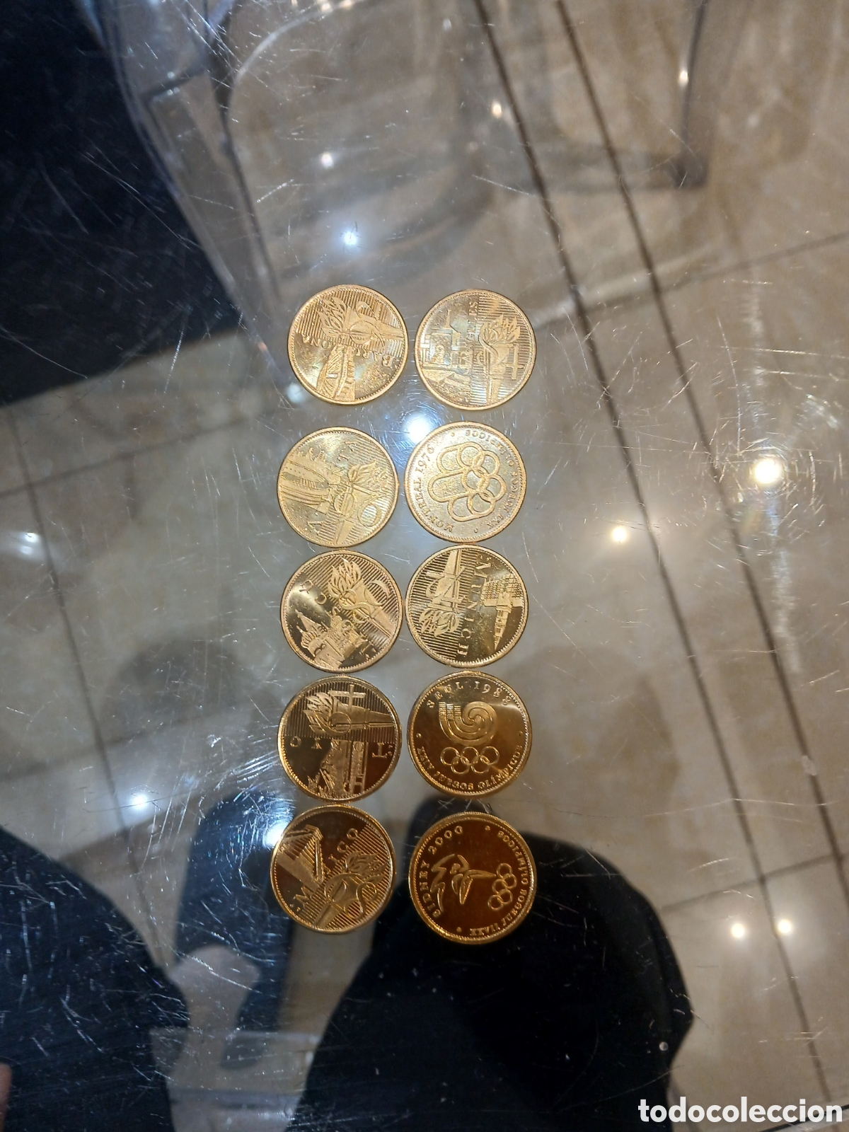 Monedas antiguas de Europa: Monedas 10 de olipiadas ba&ntilde;o de oro