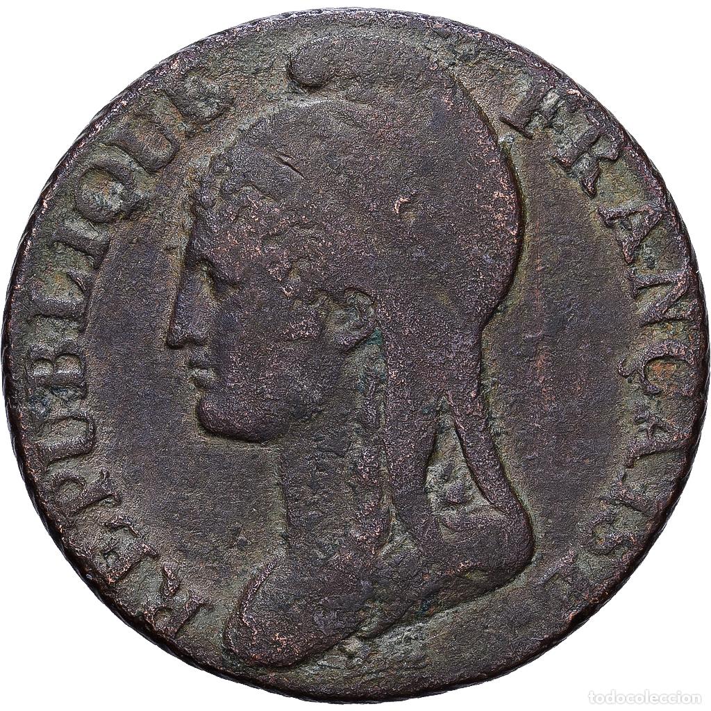 Monedas antiguas de Europa: [#1552260] Francia, 5 Centimes, Dupr&eacute;, An 4 (1796), Paris, Bronce, BC+, Gadoury:124