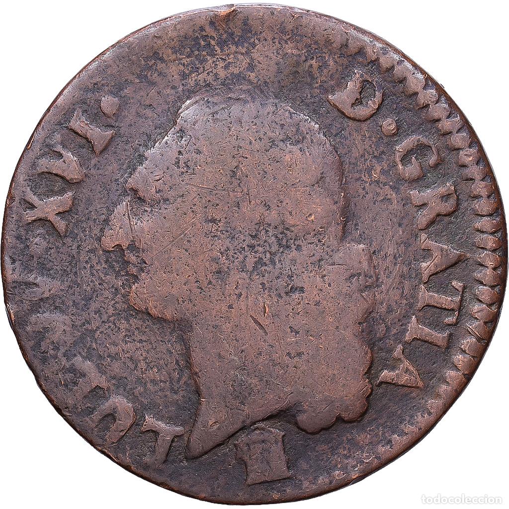 Monedas antiguas de Europa: [#1552270] Francia, Louis XVI, Sol ou sou, 1785, Bordeaux, Cobre, BC+, Gadoury:350