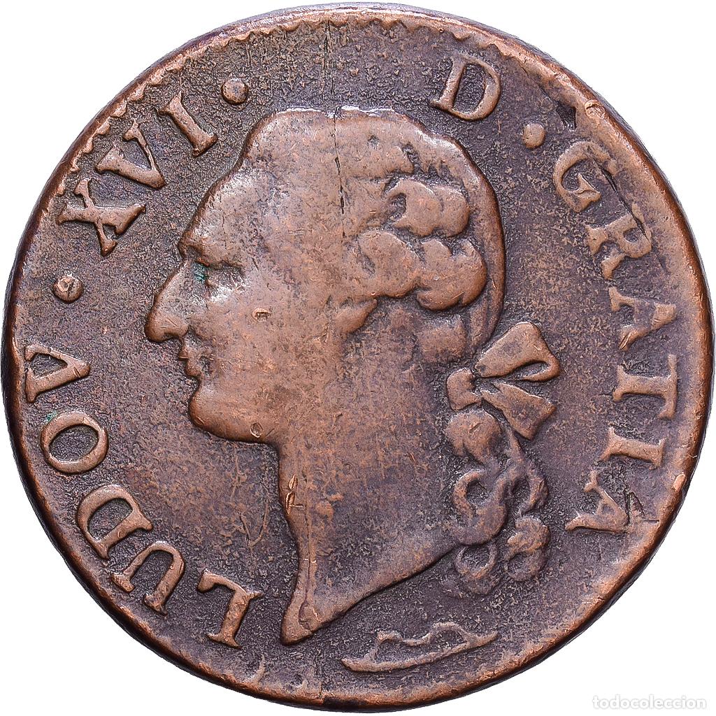 Monedas antiguas de Europa: [#1552271] Francia, Louis XVI, Sol, Sol ou sou, 1778, Aix, Cobre, BC+, Gadoury:350
