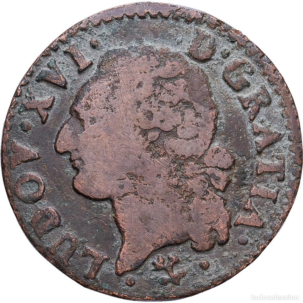 Monedas antiguas de Europa: [#1552272] Francia, Louis XVI, 1/2 Sol ou 1/2 sou, 1785, Bayonne, Cobre, BC