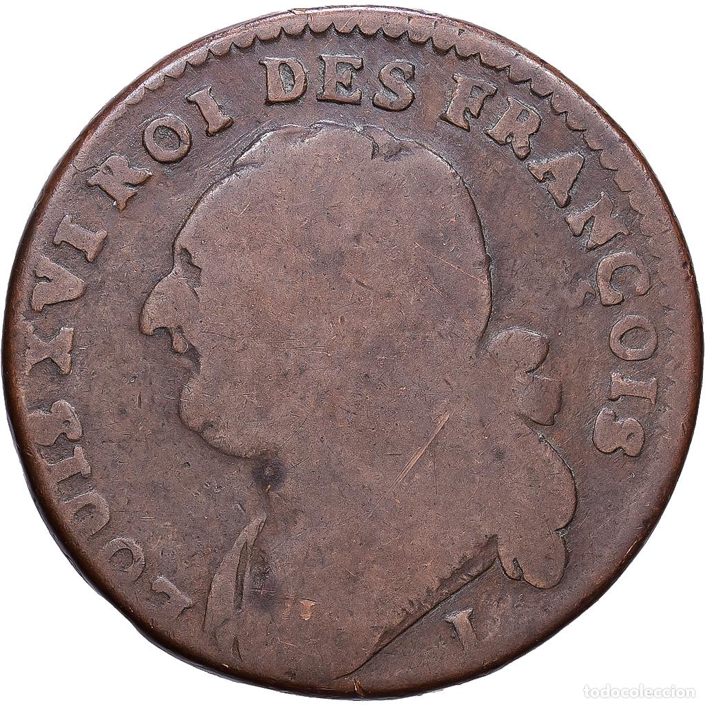 Monedas antiguas de Europa: [#1552276] Francia, Constitution, 12 deniers fran&ccedil;ois, 1792, Bayonne, Bronce