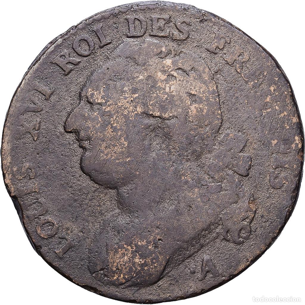 Monedas antiguas de Europa: [#1552277] Francia, Constitution, 12 deniers fran&ccedil;ois, 1791, Paris, Bronce