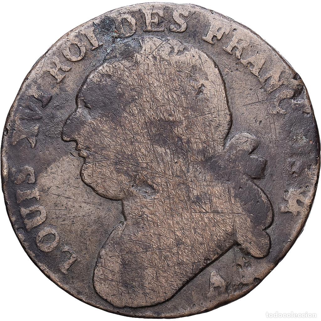 Monedas antiguas de Europa: [#1552278] Francia, Constitution, 12 deniers fran&ccedil;ois, 1793, Paris, Bronce