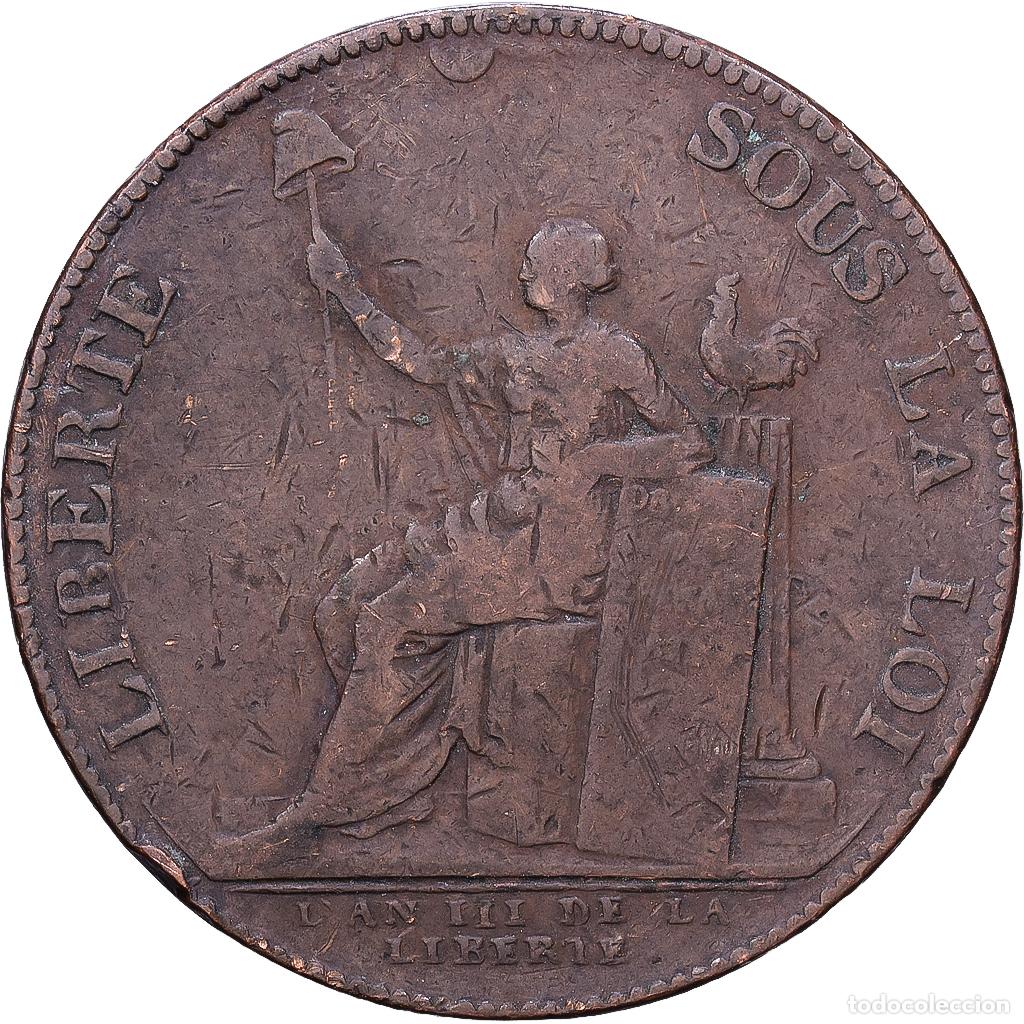 Monedas antiguas de Europa: [#1552285] Francia, 2 Sols, Monneron, 1791, Birmingham, Bronce, BC+, Brandon:217, KM:Tn23