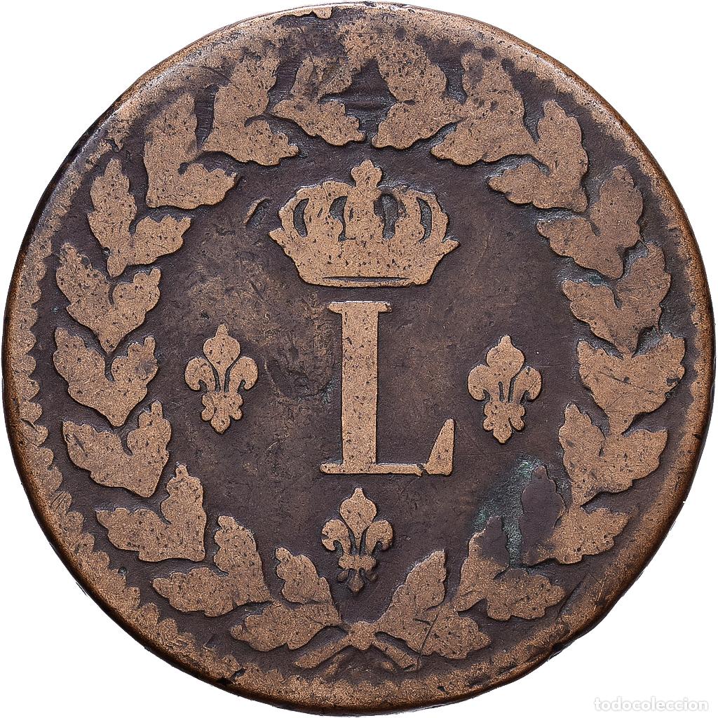 Monedas antiguas de Europa: [#1552295] Francia, Un D&eacute;cime, 1815., Strasbourg, Bronce, BC+, Gadoury:196d, KM:701