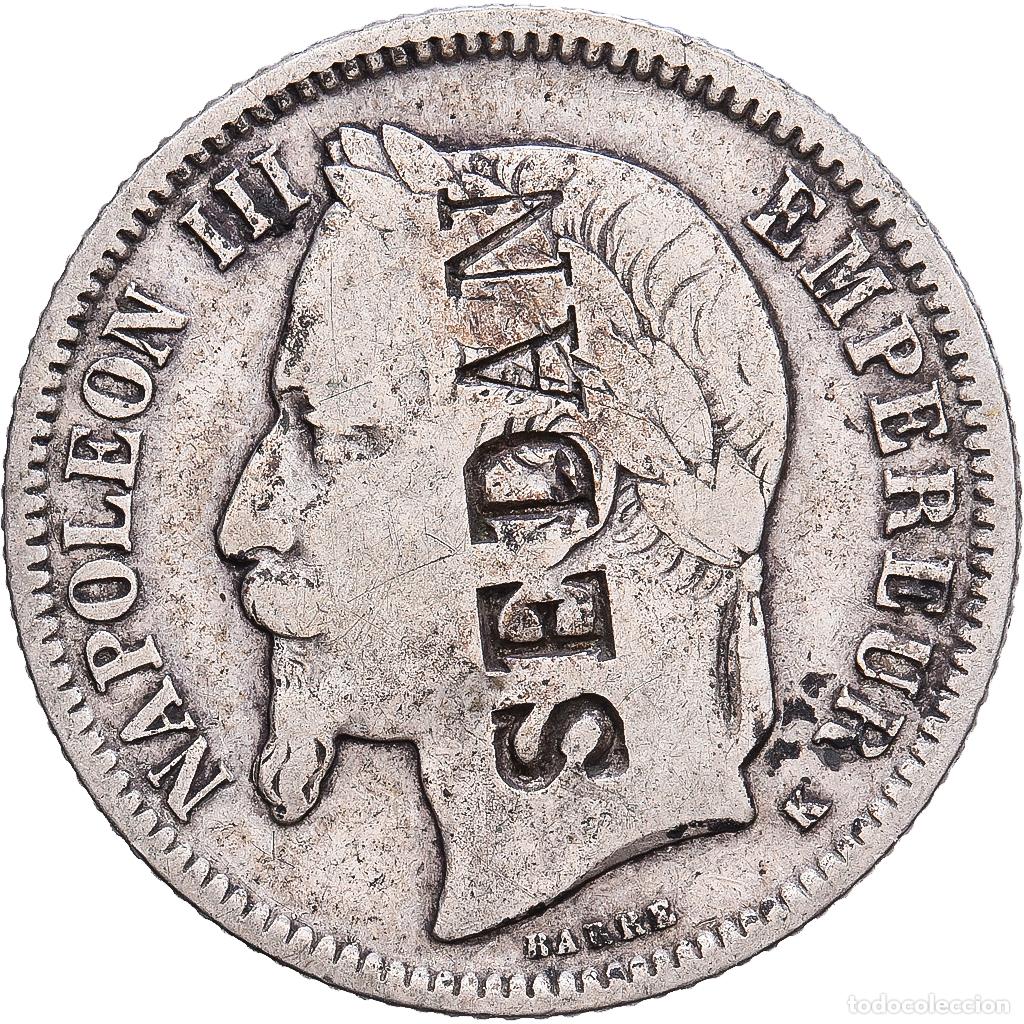 Monedas antiguas de Europa: [#1203338] Francia, Napoleon III, Franc, Napol&eacute;on III, 1867, Bordeaux, Contremarque SEDAN