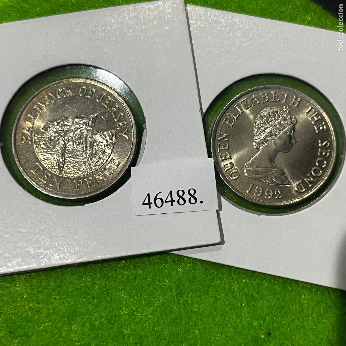 Monedas antiguas de Europa: Jersey, 10 peniques 1992 , 1 moneda, 46488