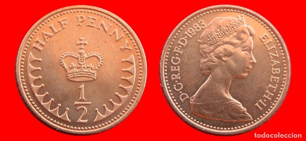 Monedas antiguas de Europa: 1/2 PENIQUE PENNY 1983 SIN CIRCULAR PROCEDENTE DE BLISTER INGLATERRA REINO UNIDO-9824SC