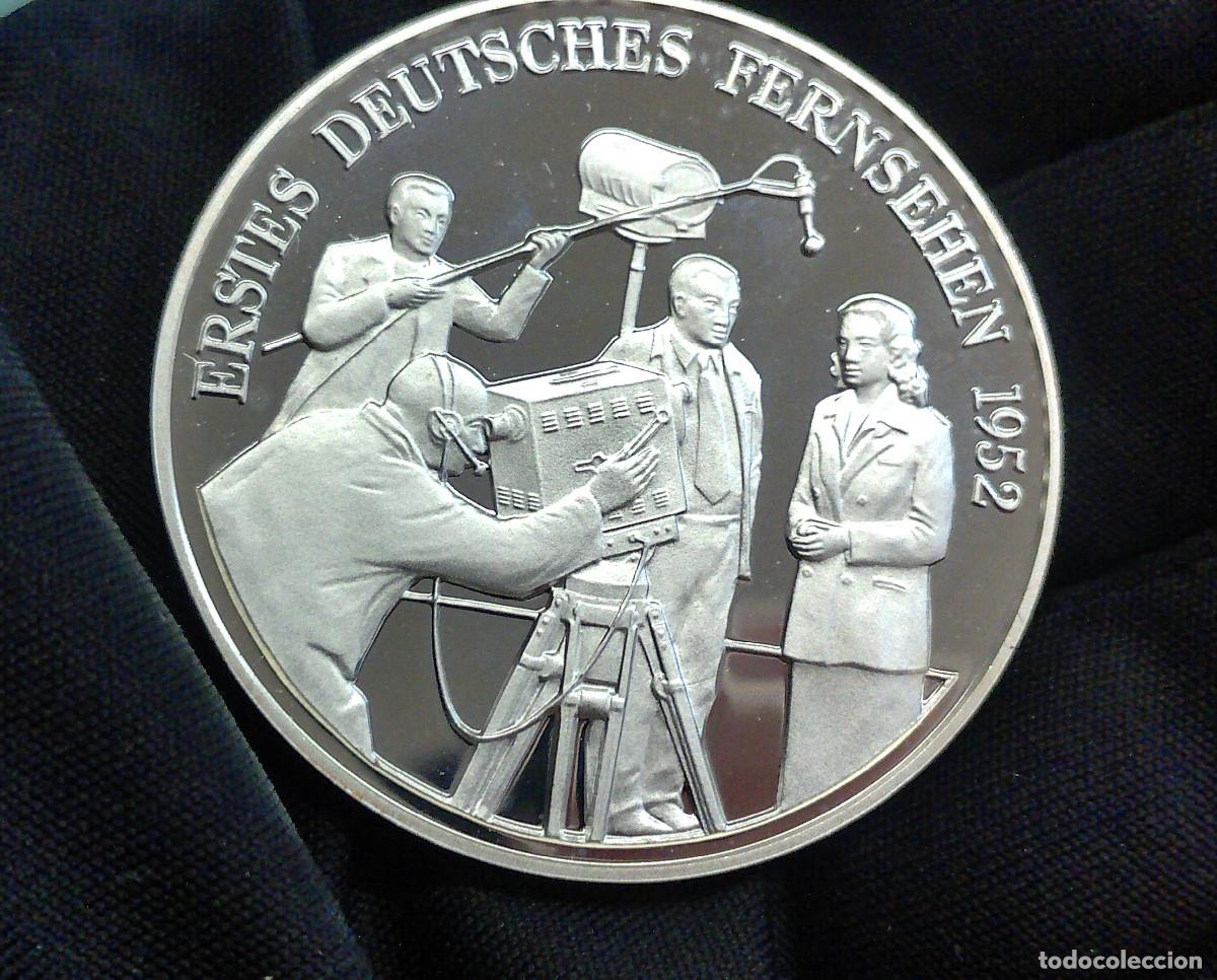 Monedas antiguas de Europa: 1952 moneda PLATA .999 Alemania 40 a&ntilde;os TV alemana EBC