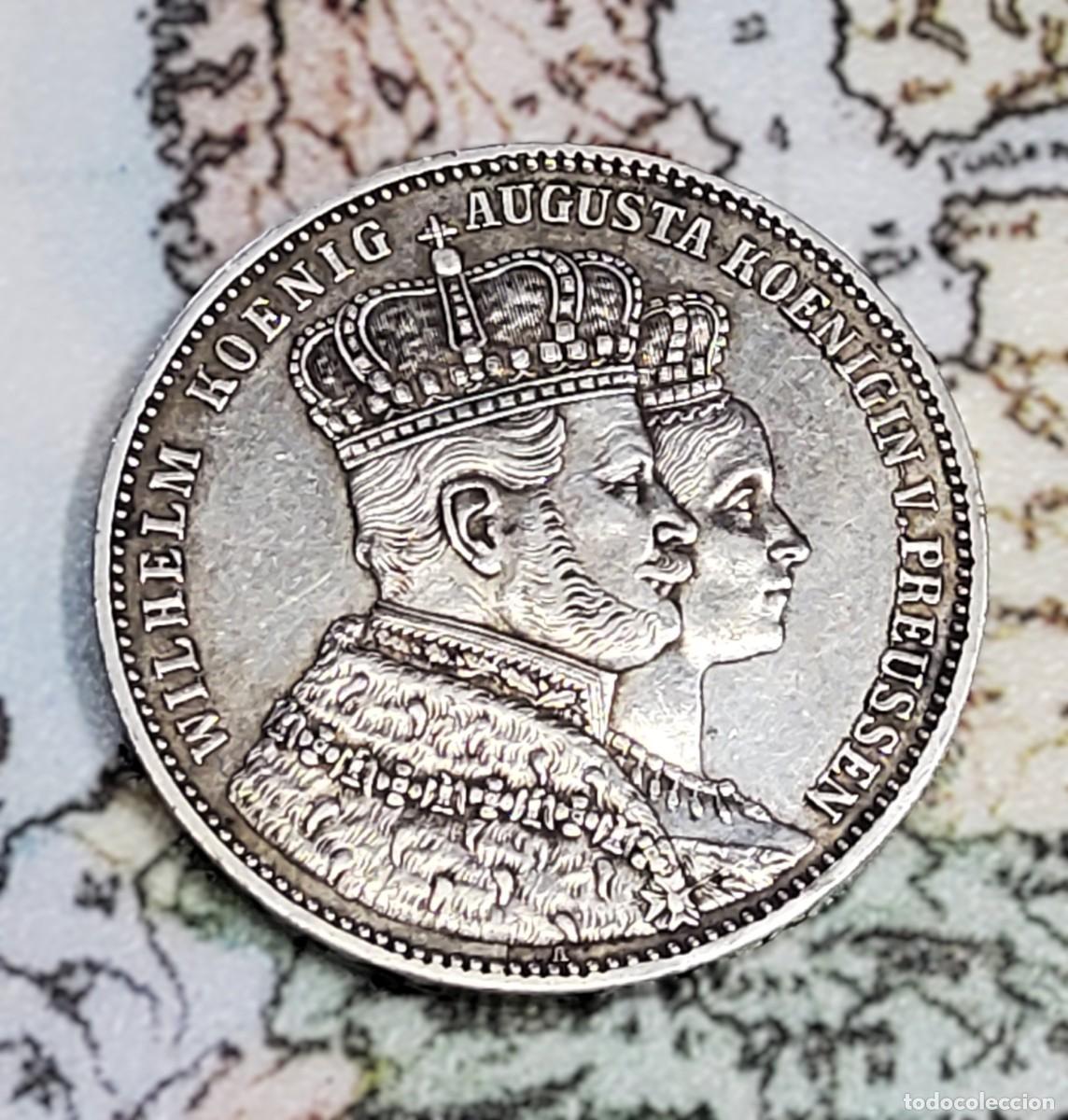 Old Coins of Europe: 1 TALERO DE PLATA DE Wilhelm I DE PRUSIA DEL A&Ntilde;O 1861 A.CASI SIN CIRCULAR