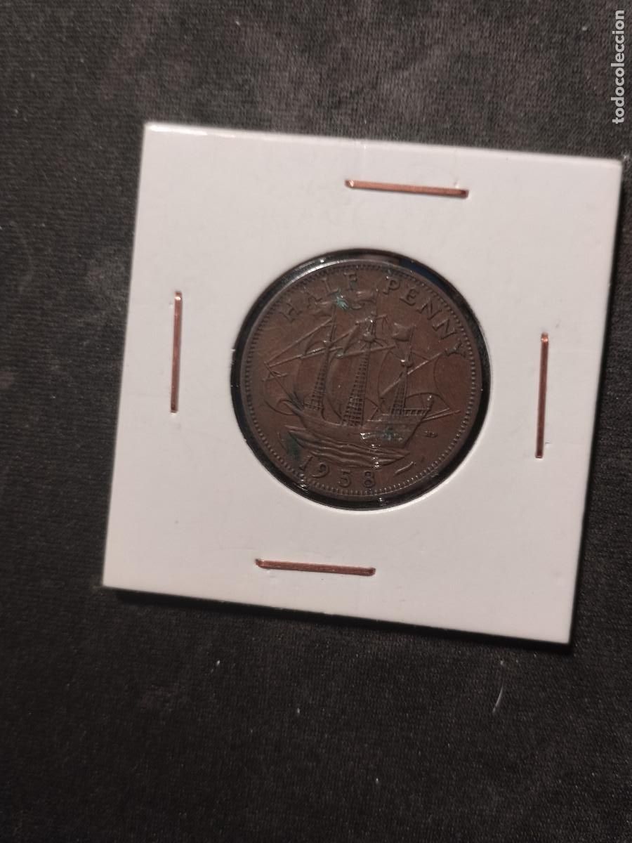 Monedas antiguas de Europa: GRAN BRETA&Ntilde;A HALF PENNY 1958 ISABEL II REINO UNIDO