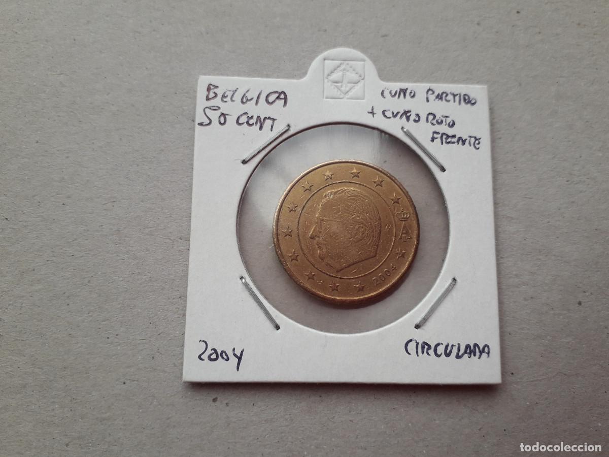 Monedas antiguas de Europa: 003825NUM-X0067-Belgica 50 cent &euro; -2004 - Cu&ntilde;o roto frente y barbilla -encartonada