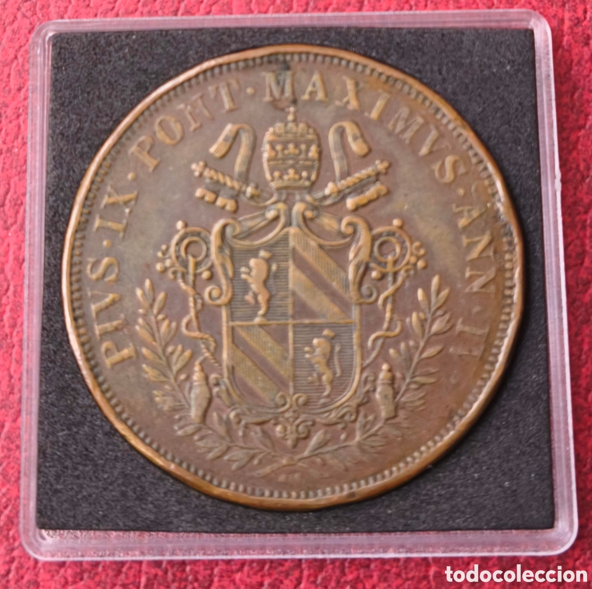 Monedas antiguas de Europa: Estados Pontificios. 1849. 5 baiocchi MBC