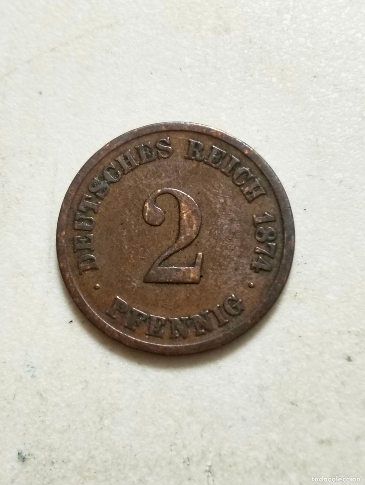Monedas antiguas de Europa: MONEDA DE COBRE, 2 PFENNIG A&Ntilde;O 1874, IMPERIO ALEMAN, GUILLERMO I