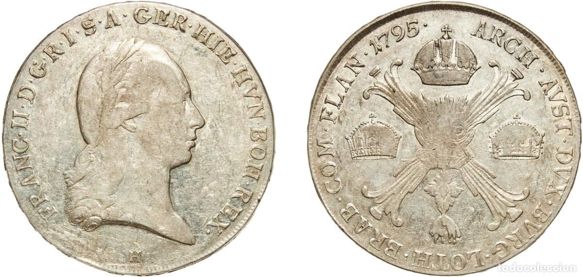 Monedas antiguas de Europa: Austrian Netherlands 1795 H 1 Kronenthaler - Franz II (Type II) Silver (.873) G&uuml;nzburg Mint 29.47g