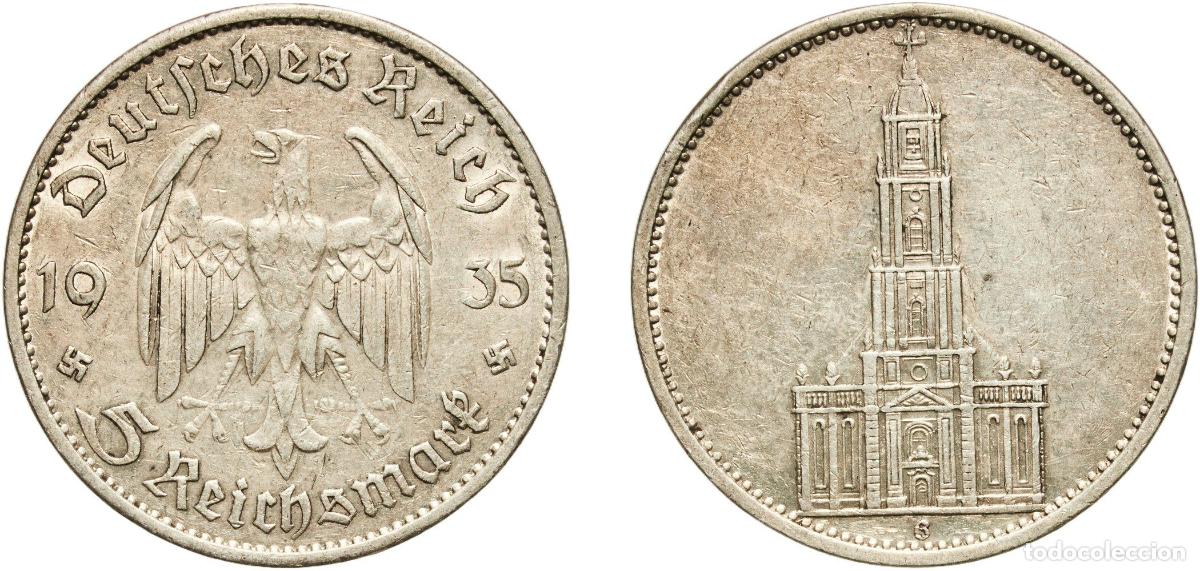 Monedas antiguas de Europa: Germany Third Reich 1935 G 5 Reichsmark (Potsdam Garrison Church) Silver (.900) Staatliche M&uuml;nze Ba