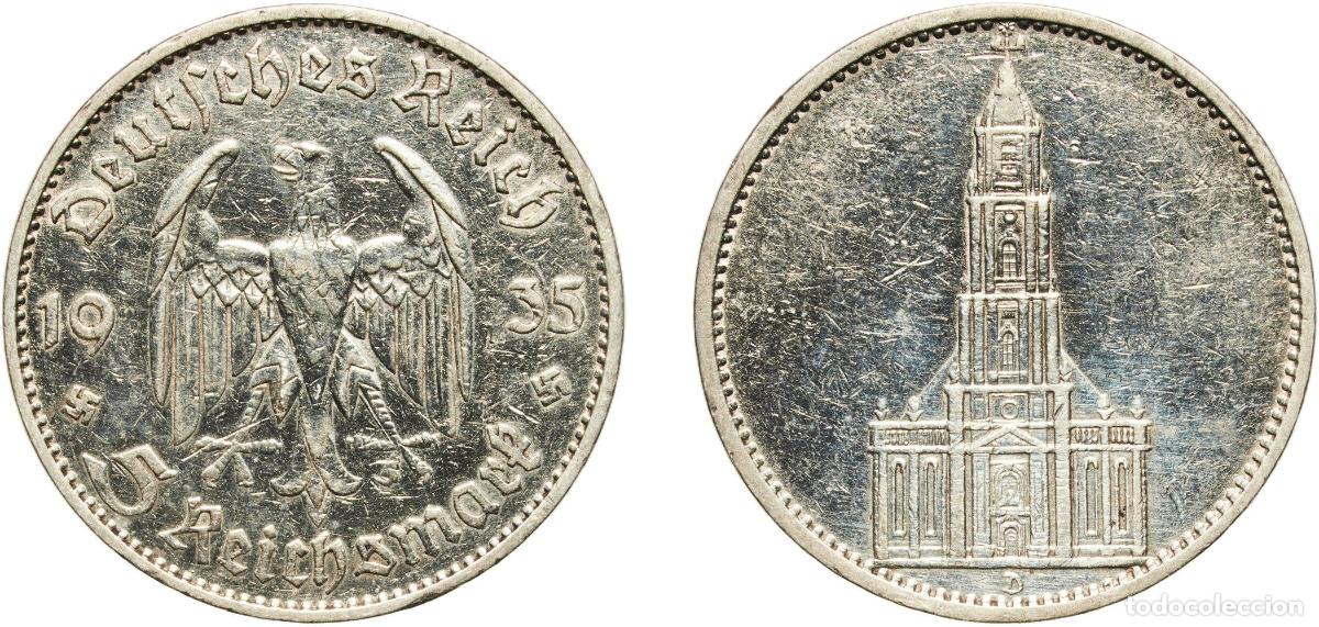 Monedas antiguas de Europa: Germany Third Reich 1935 D 5 Reichsmark (Potsdam Garrison Church) Silver (.900) Munich Mint (353939