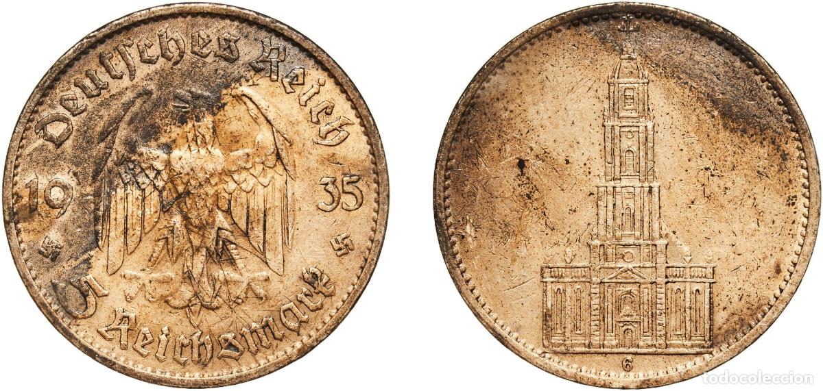 Monedas antiguas de Europa: Germany Third Reich 1935 G 5 Reichsmark (Potsdam Garrison Church) Silver (.900) Staatliche M&uuml;nze Ba