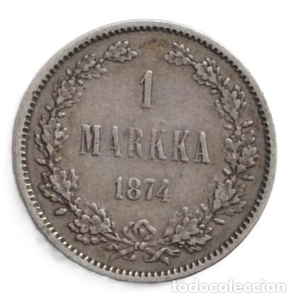 Monedas antiguas de Europa: Finlandia 1 marco 1874 Plata KM# 3.2
