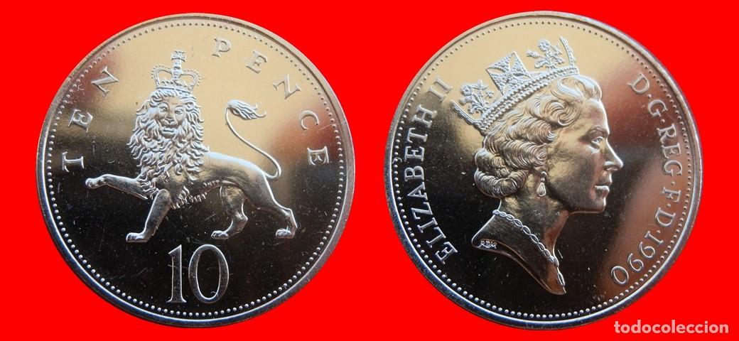 Monedas antiguas de Europa: 10 PENIQUES PENCE 1990 SIN CIRCULAR PROCEDENTE DE BLISTER INGLATERRA REINO UNIDO-9837SC