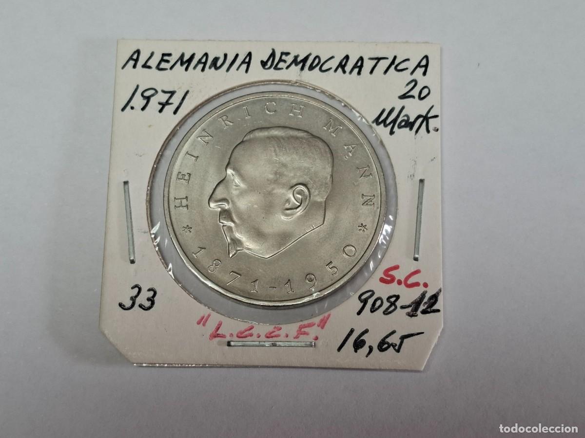 Monedas antiguas de Europa: 20 MARKS de 1971 KM 33 ALEMANIA DEMOCRATICA en SIN CIRCULAR