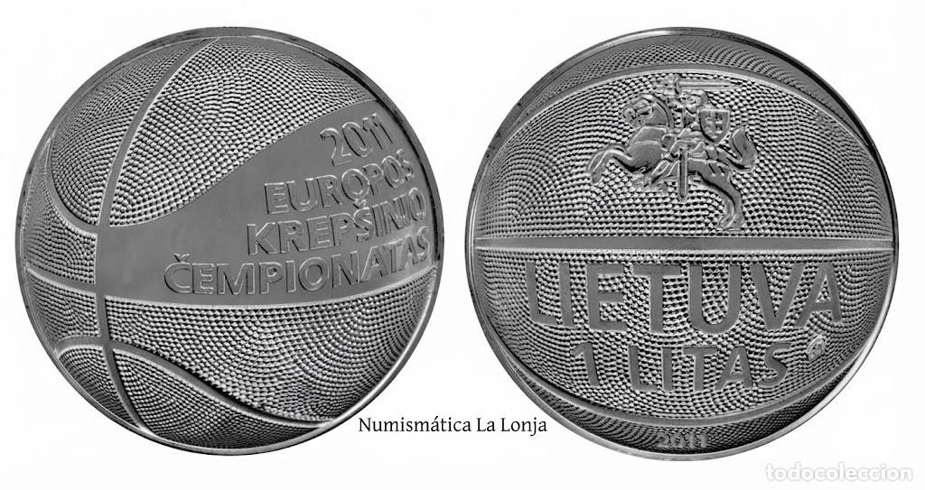 Alte M&uuml;nzen aus Europa: Lituania 1 Litas Conmemorativa Baloncesto 2011 Km 177 Sc Unc