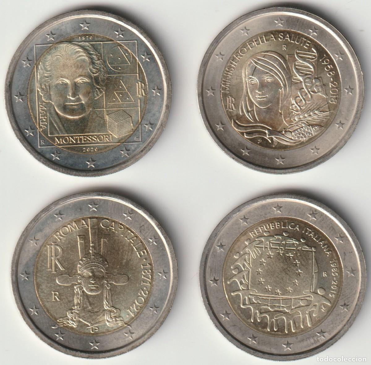 Monedas antiguas de Europa: Italia. Lote de 4 monedas de 2 euros