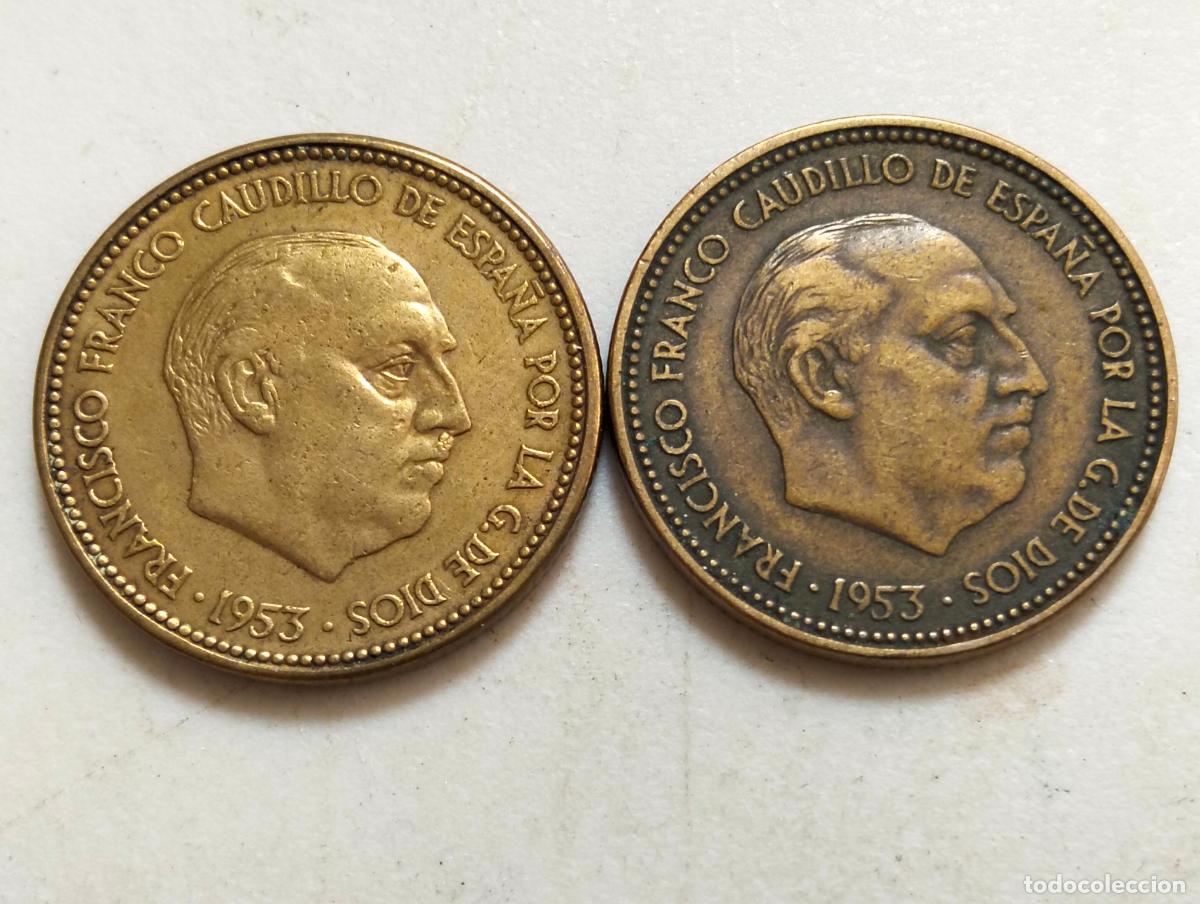Monedas antiguas de Europa: LOTE 2 MONEDAS, 2,50 PESETAS AA&Ntilde;O 1953, ESTRELLAS 54-56