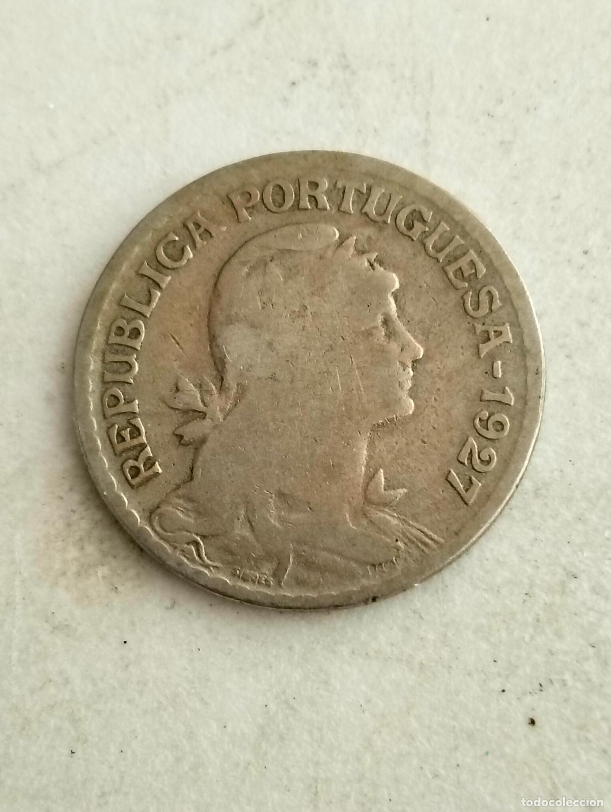 Monedas antiguas de Europa: MONEDA DE NIQUEL 1 ESCUDO A&Ntilde;O 1927, REPUBLICA PORTUGUESA