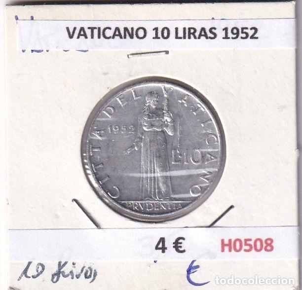 Monedas antiguas de Europa: H0508 MONEDA VATICANO 10 LIRAS 1952