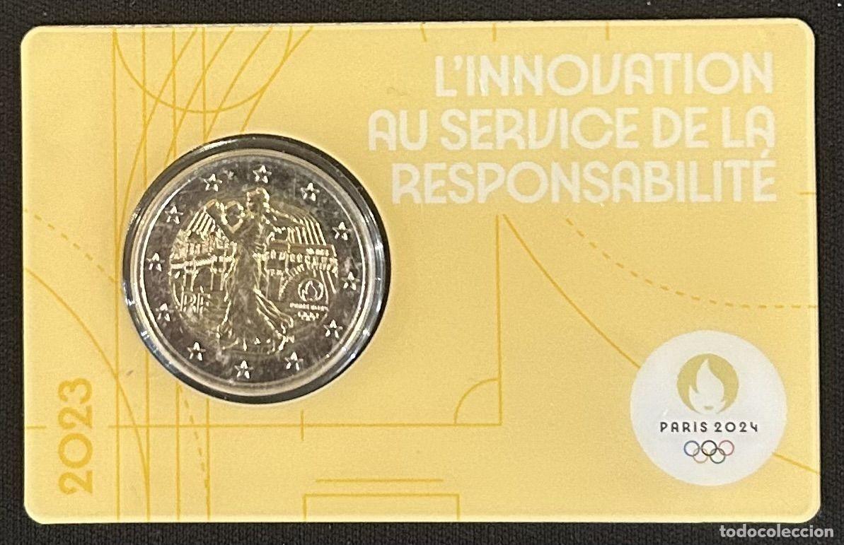 Monedas antiguas de Europa: HEUR0641 MONEDA FRANCIA 2 EUROS 2023 (Juegos Ol&iacute;mpicos Par&iacute;s 2024) Color amarillo COIN CARD