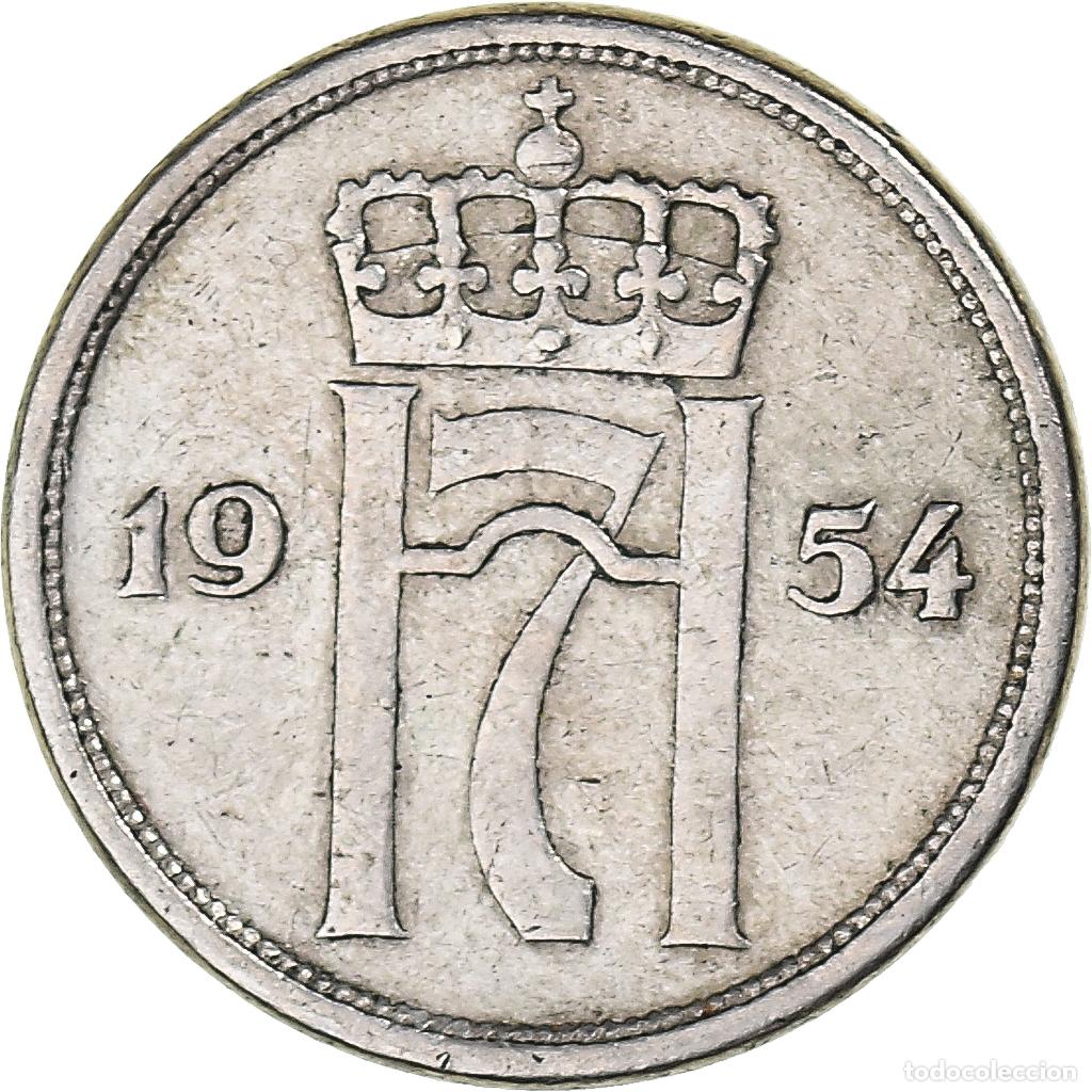 Monedas antiguas de Europa: [#1489421] Moneda, Noruega, 10 &Ouml;re, 1954