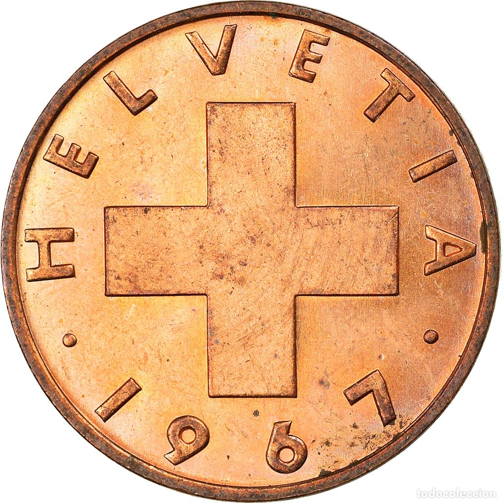 Monedas antiguas de Europa: [#919724] Moneda, Suiza, 2 Rappen, 1967, Bern, MBC, Bronce, KM:47