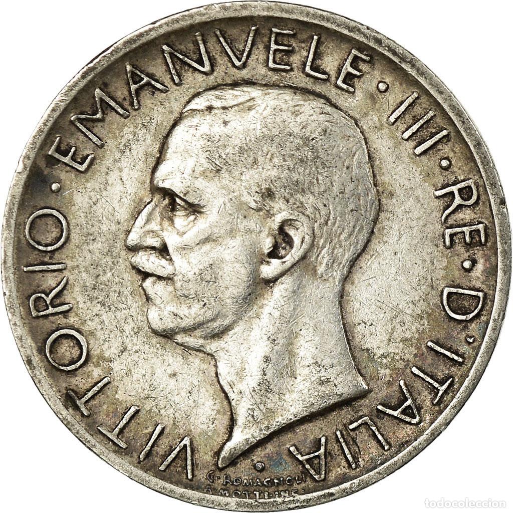 Monedas antiguas de Europa: [#459447] Moneda, Italia, Vittorio Emanuele III, 5 Lire, 1928, Rome, MBC, Plata, KM:67.1