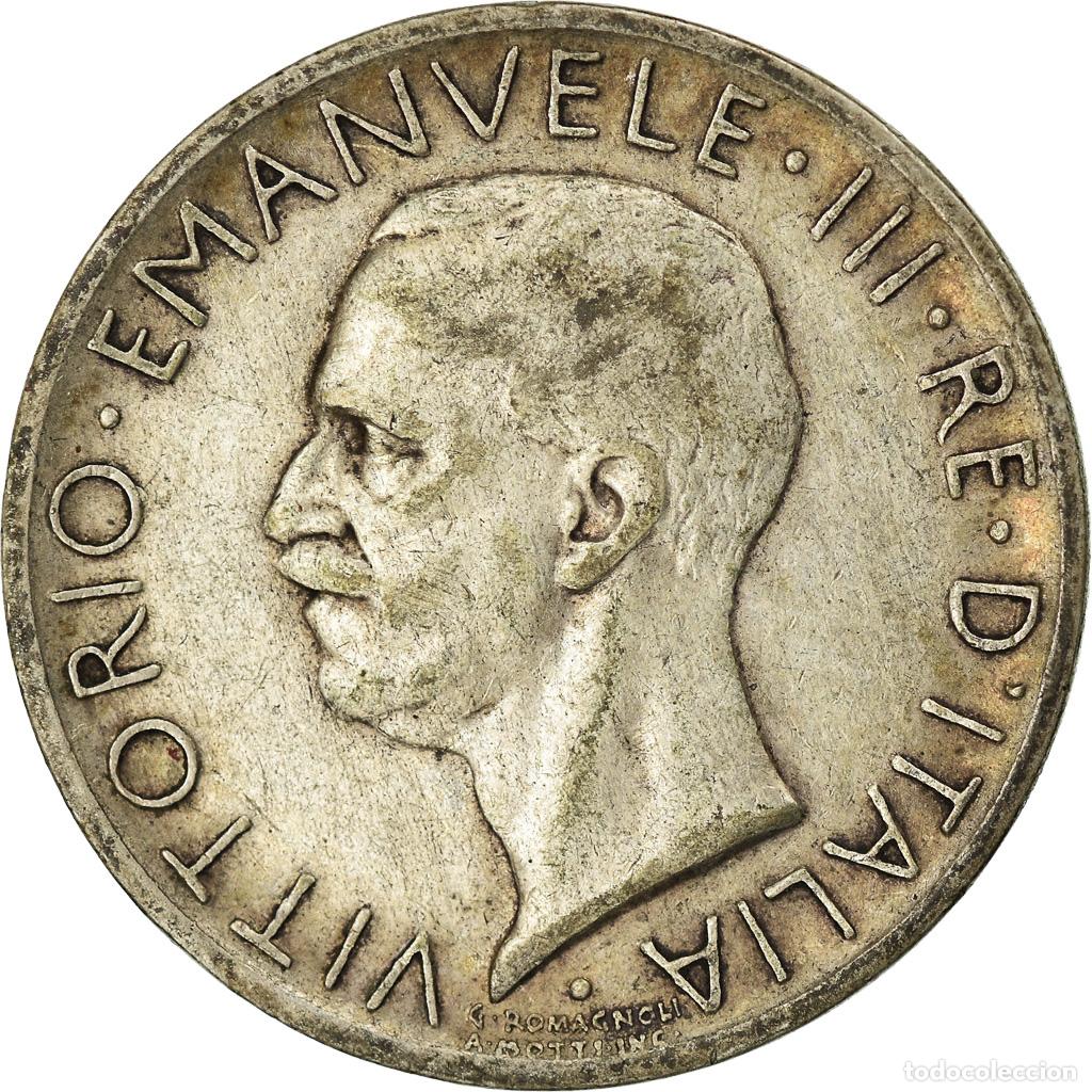 Monedas antiguas de Europa: [#901375] Moneda, Italia, Vittorio Emanuele III, 5 Lire, 1929, Rome, MBC, Plata, KM:67.2