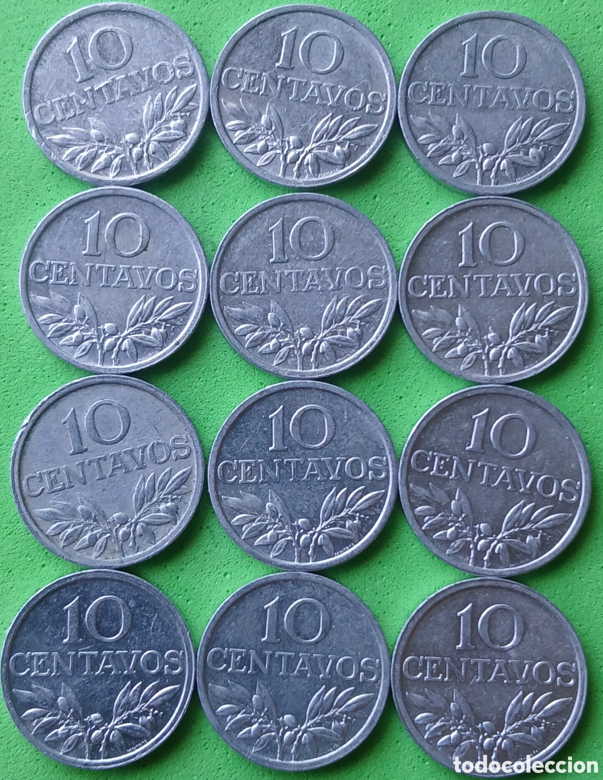 Monedas antiguas de Europa: Portugal 10 centavos 1971 &times; 12 monedas km#594